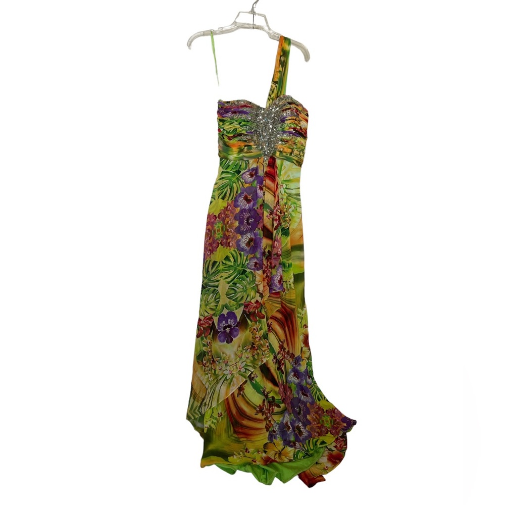 Vintage Cache floral embellished chiffon gown